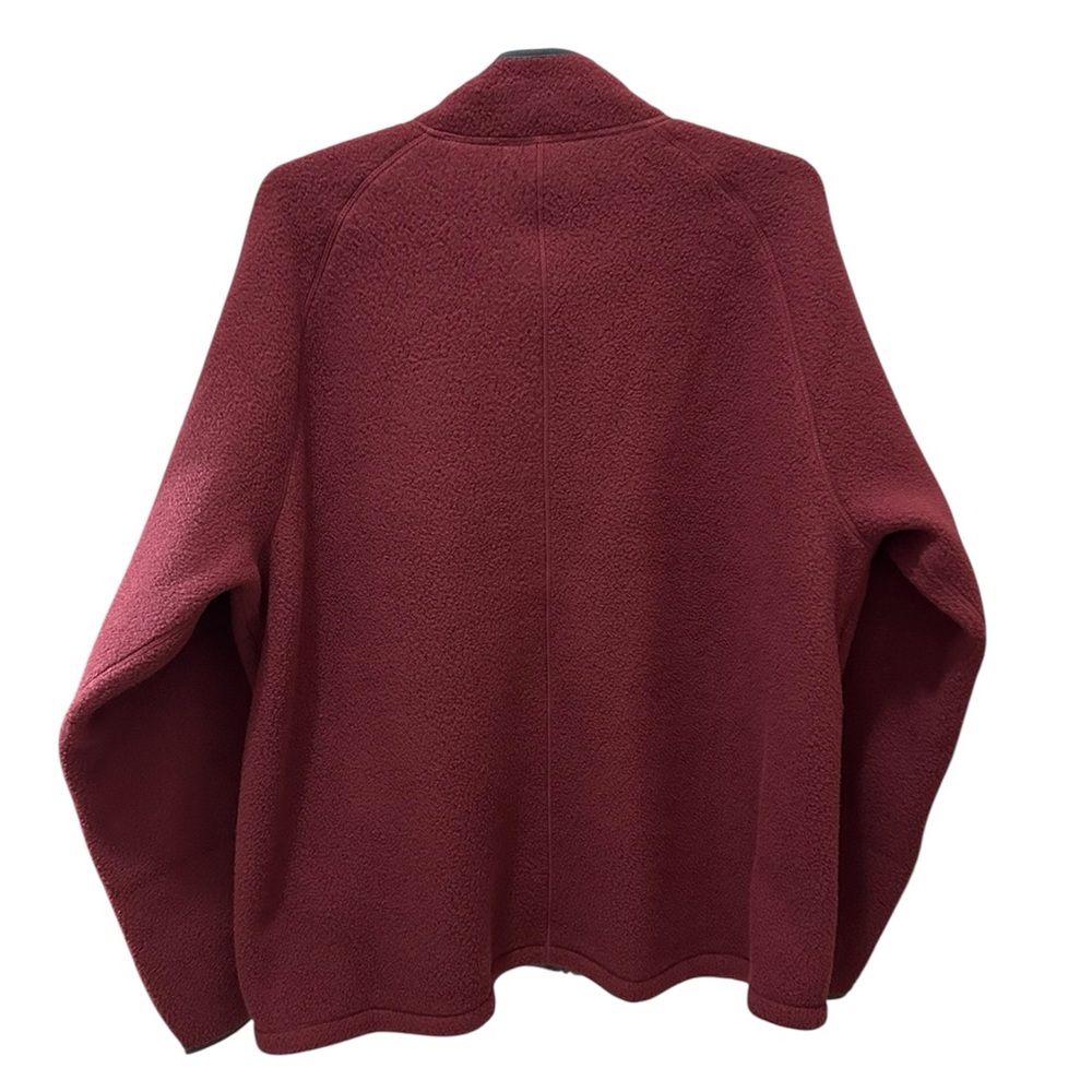 LL BEAN Maroon fleece full zip jacket size XL - Picture 2 of 11